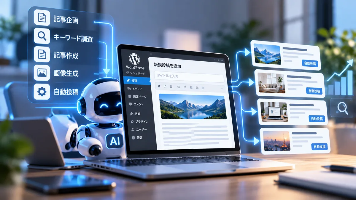 AIエージェントが複数のツールを連携して処理するイメージ